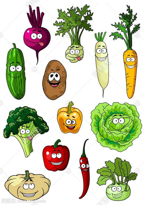 卡通蔬菜笑脸表情图片